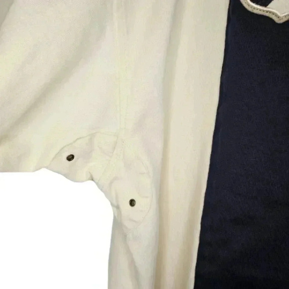 Vintage District 81 Men's Cream and Navy Blue Short Sleeve Polo Shirt Size 2XL - Picture 11 of 12